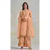 Traditional Festival Wear Peach Color Soft Organza Embroidery Work Palazzo Salwar Suit - 7223174957