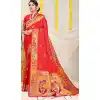 Red Color Banarasi Silk Jacquard Work Traditional Party Wear Saree - 7231175001