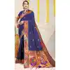 Navy Blue Color Banarasi Silk Jacquard Work Traditional Party Wear Saree - 7231175005