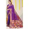 Purple Color Banarasi Silk Jacquard Work Traditional Party Wear Saree - 7231175006