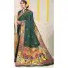 Green Color Banarasi Silk Jacquard Work Traditional Party Wear Saree - 7231175008