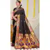 Black Color Banarasi Silk Jacquard Work Traditional Party Wear Saree - 7231175009