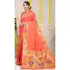Redish Pink Color Banarasi Silk Jacquard Work Traditional Party Wear Saree - 7231175010
