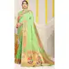 Pista Color Banarasi Silk Jacquard Work Traditional Party Wear Saree - 7231175011