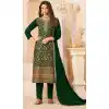 Designer Festival Wear Dola Jacquard Diamond Work Pakistani Salwar Suit In Green - 7234175019