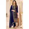 Designer Festival Wear Dola Jacquard Diamond Work Pakistani Salwar Suit In Blue - 7234175020