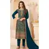 Designer Festival Wear Dola Jacquard Diamond Work Pakistani Salwar Suit In Rama Color - 7234175021