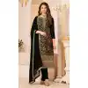 Designer Festival Wear Dola Jacquard Diamond Work Pakistani Salwar Suit In Black - 7234175022