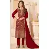 Designer Festival Wear Dola Jacquard Diamond Work Pakistani Salwar Suit In Maroon - 7234175023