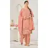 Party Wear Fox Georgette Sequins Embroidery Work Pakistani Salwar Suit In Peach - 7239175046
