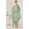 Party Wear Fox Georgette Sequins Embroidery Work Pakistani Salwar Suit In Pista - 7239175048