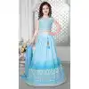 Designer Function Wear Fox Georgette Heavy Embroidery Work Kid's Lehenga Choli In Sky - 7236175037