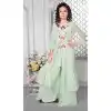 Designer Party Wear Aqua Color Fox Georgette Heavy Embroidery Work Kid's Palazzo Suit - 7237175039
