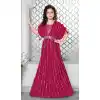 Designer Party Wear Pink Color Fox Georgette Heavy Embroidery Work Kid's Gown - 7237175041