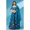 Function Wear Embroidery Work Net Designer Lehenga Choli In Teal - 7250175094
