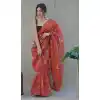 Orange Color Pure Organza Digital Floral Printed Chikankari Work Party Wear Saree - 7260175139