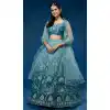 Blue Color Net Sequins And Zari Work Designer Party Wear Lehenga Choli - 7267175177