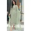 Traditional Function Wear Organza Silk Embroidery Work Pakistani Salwar Suit In Pista - 7273175209