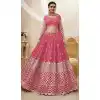 Pink Color Georgette Sequins Embroidery Work Designer Wedding Wear Lehenga Choli - 7275175216