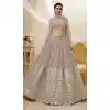 Grey Color Georgette Sequins Embroidery Work Designer Wedding Wear Lehenga Choli - 7275175217