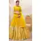 Yellow Color Georgette Sequins Embroidery Work Designer Wedding Wear Lehenga Choli - 7275175218
