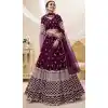 Wine Color Georgette Sequins Embroidery Work Designer Wedding Wear Lehenga Choli - 7275175219