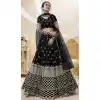Black Color Georgette Sequins Embroidery Work Designer Wedding Wear Lehenga Choli - 7275175220