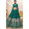 Teal Blue Color Georgette Sequins Embroidery Work Designer Wedding Wear Lehenga Choli - 7275175221