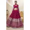 Hot Pink Color Georgette Sequins Embroidery Work Designer Wedding Wear Lehenga Choli - 7275175225