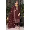 Party Wear Wine Color Blooming Vichitra Embroidery Work Pakistani Salwar Suit -  7284175295