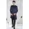 Navy Blue Color Jacquard Woven Work Wedding Wear Designer Men's Indo Western - 7277175241