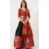Festival Wear Lichi Silk Patola Print Work Green Color Traditional Lehenga Choli - 7305175398