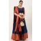 Navy Blue Color Lichi Silk Digital Print Work Party Wear Traditional Plus Size Lehenga Choli - 7325175521