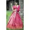Traditional Function Wear Kanjivaram Pattu Silk Zari Weaving Work Lehenga Choli In Pink - 7359175749