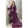 Faux Georgette Embroidery Work Purple Color Function Wear Salwar Kameez - 7356175739