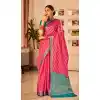 Pink Color Banarasi Silk Weaving Work Designer Function Wear Saree - 7652177419