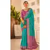 Rama Blue Color Banarasi Silk Weaving Work Designer Function Wear Saree - 7652177422