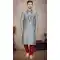Resham And Stone Work Art Silk Function Wear Plus Size Men's Kurta Pajama In Grey - 7675177600