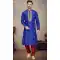 Resham And Stone Work Art Silk Function Wear Plus Size Men's Kurta Pajama In Royal Blue - 7675177601