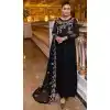 Georgette With Embroidery Work Festival Wear Pakistani Style Salwar Kameez In Black - 7697177722
