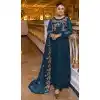 Georgette With Embroidery Work Festival Wear Pakistani Style Salwar Kameez In Aqua Blue - 7697177723