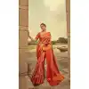 Traditional Festival Wear Banarasi Silk Saree With Jacquard Work In Orange - 7685177656
