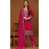 Pink Color Dola Silk Embroidered Festival Wear Designer Salwar Suit - 76981777731