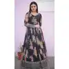 Party Wear Faux Georgette Digital Printed Work Designer Readymade Gown In Black - 6651171241