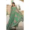Party Wear Faux Georgette Digital Printed Work Designer Readymade Gown In Pista - 6651171242