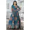 Georgette Digital Printed with Sequins Work Party Wear Readymade Gown In Rama - 7020173870
