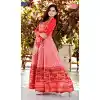 Red Color Pashmina Silk Printed Work Festive Wear Readymade Gown - 7043173947