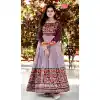 Wine Color Pashmina Silk Printed Work Festive Wear Readymade Gown - 7043173948