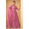Designer Function Wear Faux Georgette Embroidery Work Palazzo Salwar Suit In Pink - 7380175924