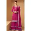 Designer Function Wear Faux Georgette Embroidery Work Palazzo Salwar Suit In Rani Pink - 7380175927